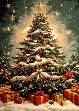 Winter Christmas Tree Star Diamond Art Kits for Adults, 5D Diamond Painting Kits for Adults Beginners, DIY Full Round Drill Diamond Dot Painting Gem Art Kits for Adult, Home Wall Decor 11.8x15.7 Inch VCLKDIY