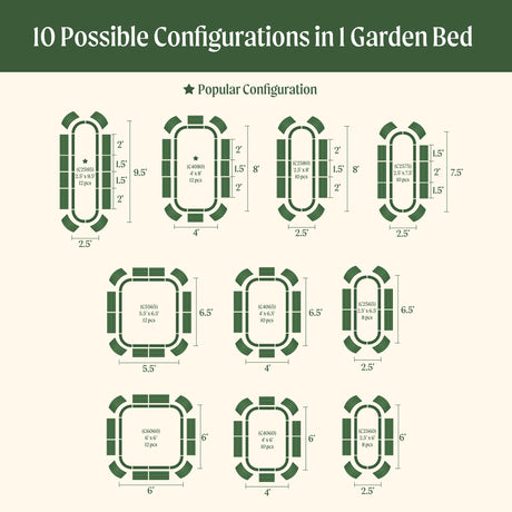 Vego garden Raised Garden Bed Kit, 17" Tall 10 in 1 Modular Raised Garden Beds Kit, Metal Planter Box for Vegetables, Flowers, Herbs, Modern Gray Vego garden
