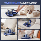 CFBF Mattress Vacuum Cleaner, Bed Vacuum Cleaner with 16Kpa Suction 253.7nm UV-C Light, Ultrasonic & High Heating, 500W Powerful Double-Cup Handheld Vacuums for Bed, Sofa, Couch, Crib, 16.4FT Corded CFBF
