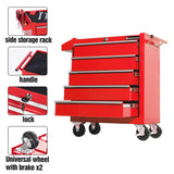 TANKSTORM Tool Chest Heavy Duty Cart Steel Rolling Tool Box 5 Drawer Cart (TZ35 Red) TANKSTORM