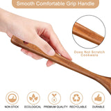 2 Pcs Acacia Wood Spatula Set Non Stick Cooking Utensils Slotted Turner Flat Wooden Kitchen Wok Spatula for Mixing Frying Fish Spatula Egg Flipper Turner Kitchen Utensil Pancake Spatula for Cooking Ayiaren