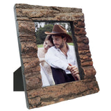 IKEREE 5x7 Rustic Farmhouse Distressed Picture Frame Made of Solid Wood and Real Bark for Table Top Display and Wall Mounting… IKEREE