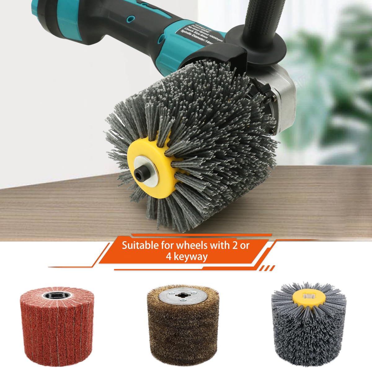 Burnishing Polishing Machine and Attachment for Angle Grinder, Angle Grinder Accessories Polishing Wheel Drawing Machine for Wood Stainless Steel Polishing loonpon
