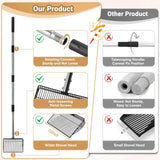 10inch Large Metal Chicken Poop Scooper, 24 to 68" Long Chicken Coop Litter Scoop with Stainless Steel Handle, 4 in 1 Multifunctional Heavy Duty Litter Sifting Shovel Chicken Coop Accessories CAROD