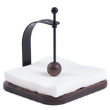 Walnut Napkin Holder for Table Wood Square Napkin Dispenser with Metal Cocktail Napkin Holder, Suitable for Kitchen, Restaurant, Bar, Office, Parties, Home Décor (South American black walnut Wood) celestree