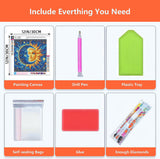 Axquilon Sun and Moon Diamond Art Painting Kits for Adults-Round Full Drill Diamond Painting Kits for Beginners-DIY 5D Diamond Gem Art Kits for Adults for Gift Home Wall 12x12in Axquilon