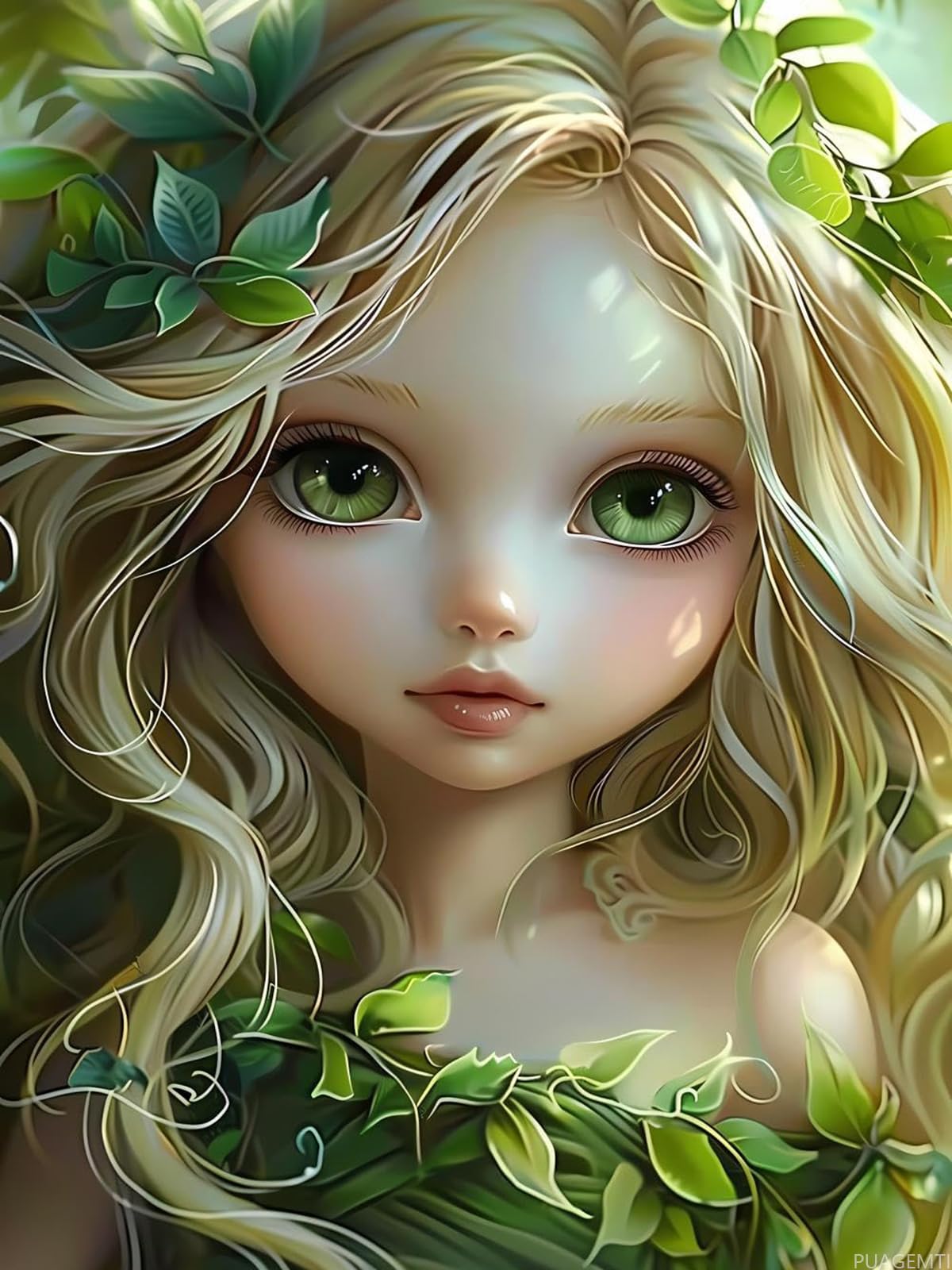 PUAGEMTI 5D Diamond Painting Kits The Young and Beautiful Fairy Diamond Art Kits for Adults DIY Fairy Round Full Drill Paintings with Diamonds Gem Art for Adults Home Wall Decor 12x16 inch PUAGEMTI