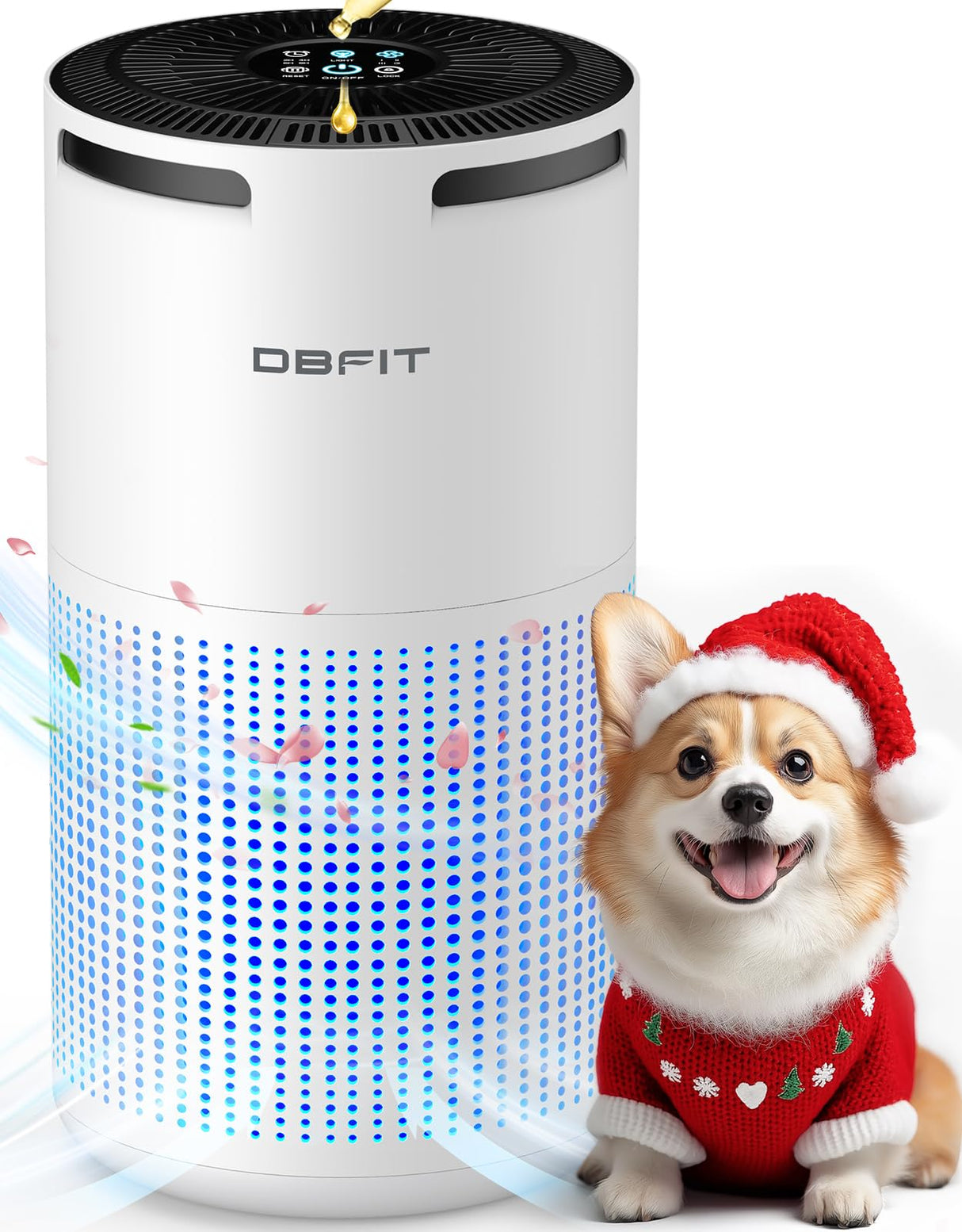 Air Purifiers for Home Large Room Up to 1500ft² with Aromatherapy, DBFIT H13 HEPA Air Purifier Air Cleaner for Smoke Pollen Dust Pet Hair Dander Odor, Portable Air Purifier with Timer (White) DBFIT