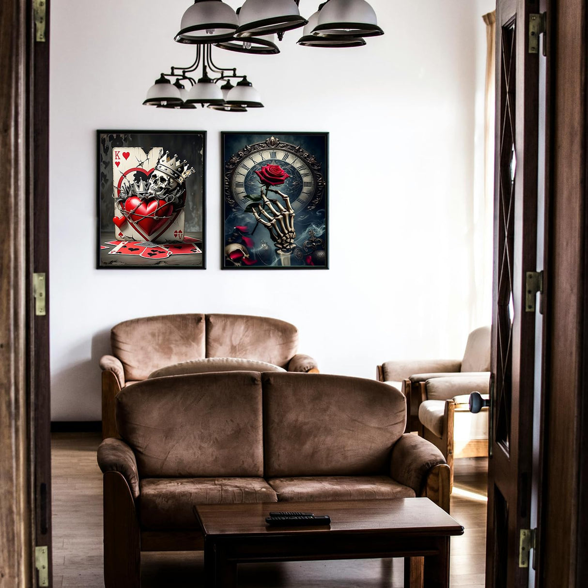 MBNTJHT 6 Pack Halloween Diamond Art Kits for Adults,Rose and Crow Diamond Painting Kits for Beginners,5D Round Full Drill Skull Gem Art Crafts for Home Wall Decor Gifts 12x16 Inch. MBNTJHT