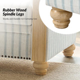 HULALA HOME 81" Farmhouse Couch with Stripe Pattern, 3 Seater Sofa with Solid Wood Legs and Rolled Wide Armrests, Comfy Upholstered Sofa with Nailhead Trims, FSC Certified, Blue HULALA HOME