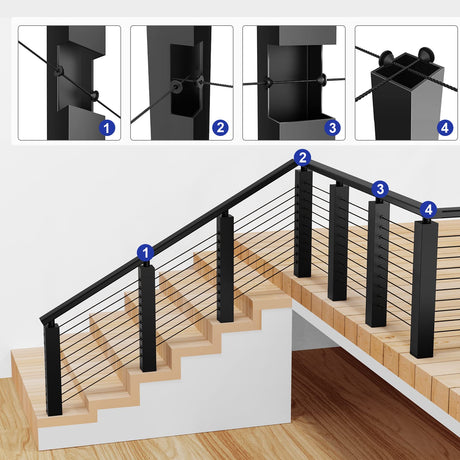 BLIKA 100 Pack Cable Railing Rubber Grommets for 1/8" 5/32" 3/16" Cables for Metal Cable Railing Posts, 1/8" Cable Railing Grommet, Cable Railing Protective Sleeves for Metal Posts, BL10-L BLIKA