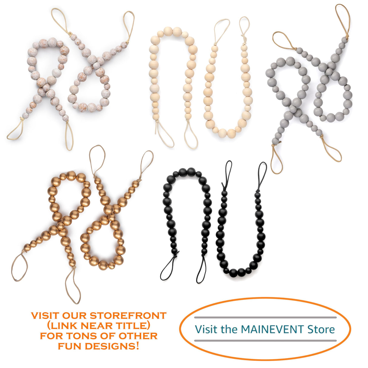 Wood Bead Curtain Tiebacks Set of 4, Boho Curtain Tiebacks, Farmhouse Curtain Tiebacks, Curtain Holder Tiebacks, Rustic Curtain Tiebacks, Curtains Ties, Curtains Tiebacks, Beaded Curtain Ties Backs MAINEVENT