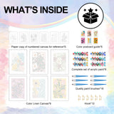 Yezavesu 6 Pack Paint by Numbers Kit for Adults Beginner 8x12 Inch, Flowers Adult Paint by Number Kits on Canvas Without Frame, DIY Acrylic Easy Flower Painting by Numbers for Home Wall Decor Gift Yezavesu