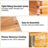 BeeCastle 10 Frame Medium Super Bee Hive Box, Langstroth Honey Bee Hive Dipped in 100% Beeswax Include Beehive Frames and Wax Foundations (Unassembled) BeeCastle