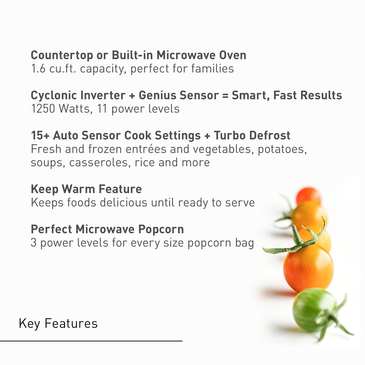 Panasonic NN-SN76LS 1.6 cu.ft Cyclonic Inverter Countertop Microwave Oven 1250Watt Power with Genius Sensor Cooking, 19.44"D x 21.88"W x 11.94"H, Stainless Steel Panasonic