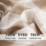 Treatmentex Pompom Buffalo Plaid Curtains 45" Kitchen Curtains Rustic Farmhouse Tan and White Check Curtain Panels for Small Windows Basement Bathroom Rod Pocket 2pcs Treatmentex