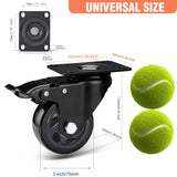 Swivel Caster Wheels 1100lbs,3 Inch Casters Set of 4,Heavy Duty Casters with Brake,YAEMIKY Premium Dual Locking Castors with Plate for Cart,Furniture,Workbench,Trolley(16pcs Screws Included) YAEMIKY