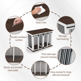 BTDWI Dog Crate Indoor Furniture, 47.2'' Dog Kennel with 2 Sliding Doors, Heavy Duty Wooden Dog Cage for Large Medium Small Dogs, White BTDWI