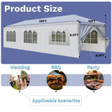 Devoko 10'x30' Heavy-Duty Party Tent - Waterproof Outdoor Canopy with UV Protection & Sidewalls for Weddings, Backyard Events, Patio - Wind-Resistant Large Event Tent Devoko