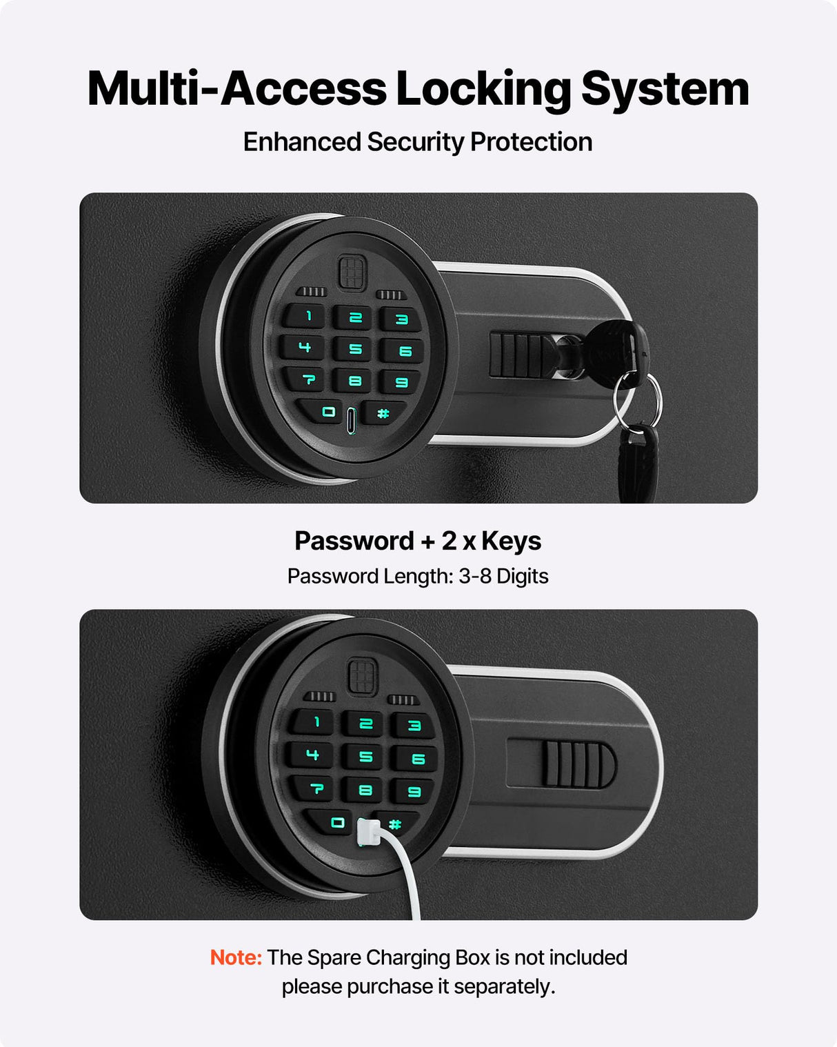 VEVOR 10-12 Gun Safe, Long Gun Cabinet for Rifles and Pistols, Quick Access Rifle Safe with 4 Pistol Pockets and 3 Adjustable Racks, Large Digital Cabinet with Key and Password Lock VEVOR