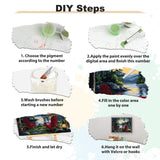 EOBROMD Framed Paint by Numbers Kits for Adults Lake, DIY Kits Crafts for Beginner on Stretched Canvas, 3 Paint Brushes and Acrylic Paint for Home Decor 16x12inch EOBROMD