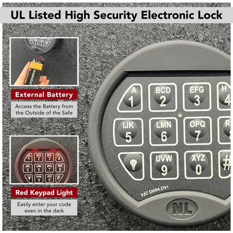 Stealth EGS23 Gun Safe Essential 23 Safe with 30 Minute Fire Protection CA DOJ Approved & 23 Long Gun Storage Stealth