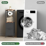 NOVIMANGO Toilet Paper Holder Stand with Drawer, Free Standing Toilet Paper Holder, Standing Small Bathroom Storage Cabinet, Slim Toilet Storage Cabinet for Small Space NOVIMANGO