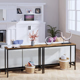 Timberer 39.4” Console Table, Hallway Entrance Table Sofa Table Behind Couch, for Living Room, Entryway, Easy Assembly, Accent Table, Rustic Brown Timberer