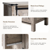 AMERLIFE 31.5'' Farmhouse Dresser with Sliding Barn Doors, 48" Rustic 5 Drawer Tall Dresser, Storage Organizer for Bedroom, Entryway, Light Rustic Oak AMERLIFE