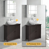 Bonnlo Pedestal Under Sink Storage Bathroom Vanity with 2 Doors Traditional Bathroom Cabinet Space Saver Organizer 23 5/8" x 11 7/16" x 23 5/8" (L x W x H) (Espresso) Bonnlo