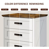 Whalefall Farmhouse Night Stand Set of 2, Large 3 Drawers Bedside Table with Charging Station, 22 inch Wide End Table for Bedroom, 2pcs White Whalefall