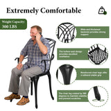 Lokingrise Outdoor Bistro Set 3 Piece Outdoor Bistro Table and Chairs Set Table with Umbrella Hole, Cushions, Cast Aluminum Patio Furniture for Porch, Backyard, Garden, Black Lokingrise