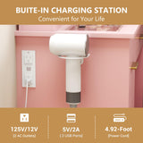 Makeup Vanity Desk with RGB LED Lights,Glass Top Vanity Desk with Mirror and Lights & Charging Station, 5 Drawers Vanity Mirror with Lights Desk and Chair for Women 3 Lightings Mode Adjusted, Pink HUANLEGO