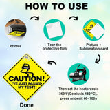 10 Pcs 5.5" x 5.5" Sublimation Blanks Suction Cup Car Window Sign, Aluminum Metal Removable Car Safety Warning Sign blanks for Heat Press Machine, DIY Craft, Custom Work HYHOSHI