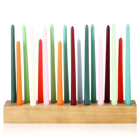 Mumufy Wood Taper Candle Holders for Table Centerpiece Giant Wooden Birthday Party Candlestick Farmhouse Candle Holders Decorations for Wedding Anniversary Desktop, 18in(Natural Wood Color) Mumufy