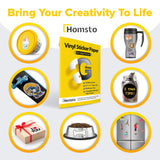 Vinyl Sticker Paper, Glossy Printable Vinyl Sticker Paper for Inkjet Printer, Quick-Drying, Water and Scratch-Resistant, Self-Adhesive for Most Surfaces, 8.5 x 11 Inches, 20 Sheets HOMSTO