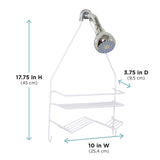 Zenna Home Rust Resistant Hanging Shower Caddy, Over the Shower Head Caddy with 1 Wide Shelf and Built In Soap Dish, Steel Bathroom Hanging Organizer, White Zenna Home