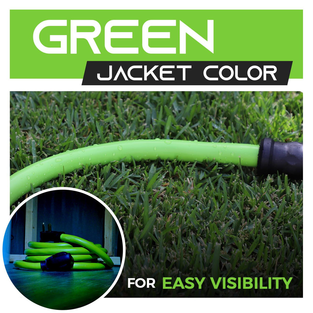 GEARit 30-Amp Extension Cord for RV and Auto, 125-Volt, 3-Prong, 10/3 STW 10AWG Gauge 3 Wire, NEMA TT-30P to TT-30R, Outdoor, Waterproof, Outdoor Camper Power Cord, 75 feet (22.9 Meters), Green GearIT