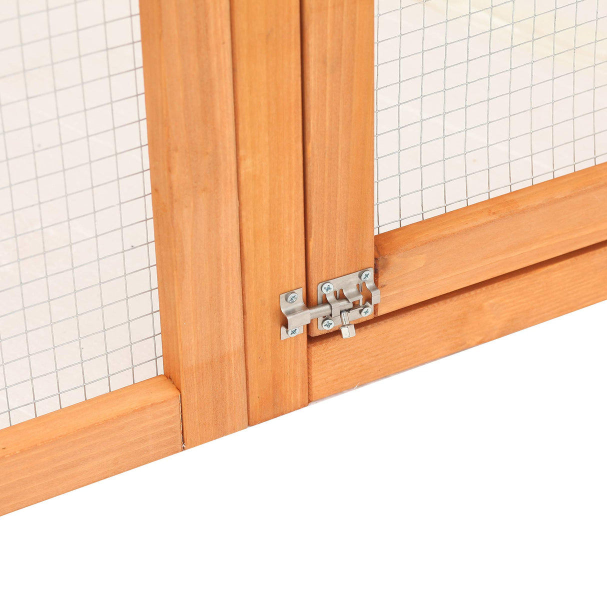 PawHut Outdoor Cat House Big Catio Wooden Feral Cat Shelter Enclosure with Large Spacious Interior, 6 High Ledges, Weather Protection Asphalt Roof, 71" L, Orange PawHut