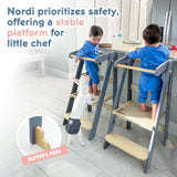 Nordi Foldable Toddler Kitchen Tower, Kitchen Stool Helper, Standing Tower with 3 Adjustable Heights, Suitable Age for 1.5-6 Years, Montessori Kitchen Stools HARPPA