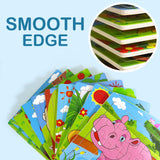 Puzzles for Kids Ages 3-5, 9 Pack Wooden Jigsaw Puzzles for Toddlers Ages 3-5 16 Pieces Preschool Educational Learning Toys Set Animals Puzzles for 3 4 5 Years Old Boys and Girls Runlycan