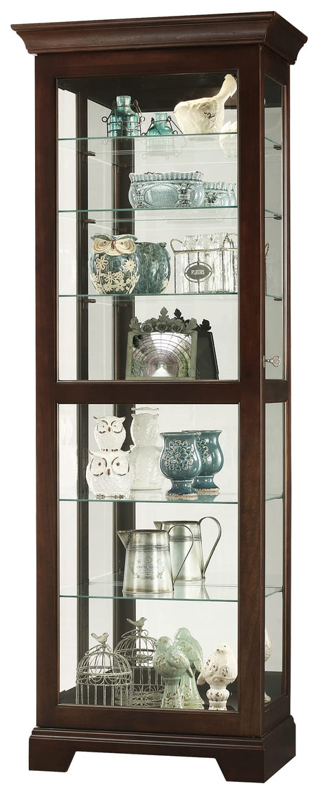 Howard Miller Martindale II Curio Cabinet II - Locking Slide Door, Metal Shelf Clips with Illuminated Espresso Finish Cabinets for Collectibles, Trophies, Home Decor, Living Room Or Dining Area Howard Miller