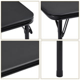 VECELO Folding Card Table and Chair Set of 5 Portable with Padded Tabletop, No Assembly Required, Black VECELO