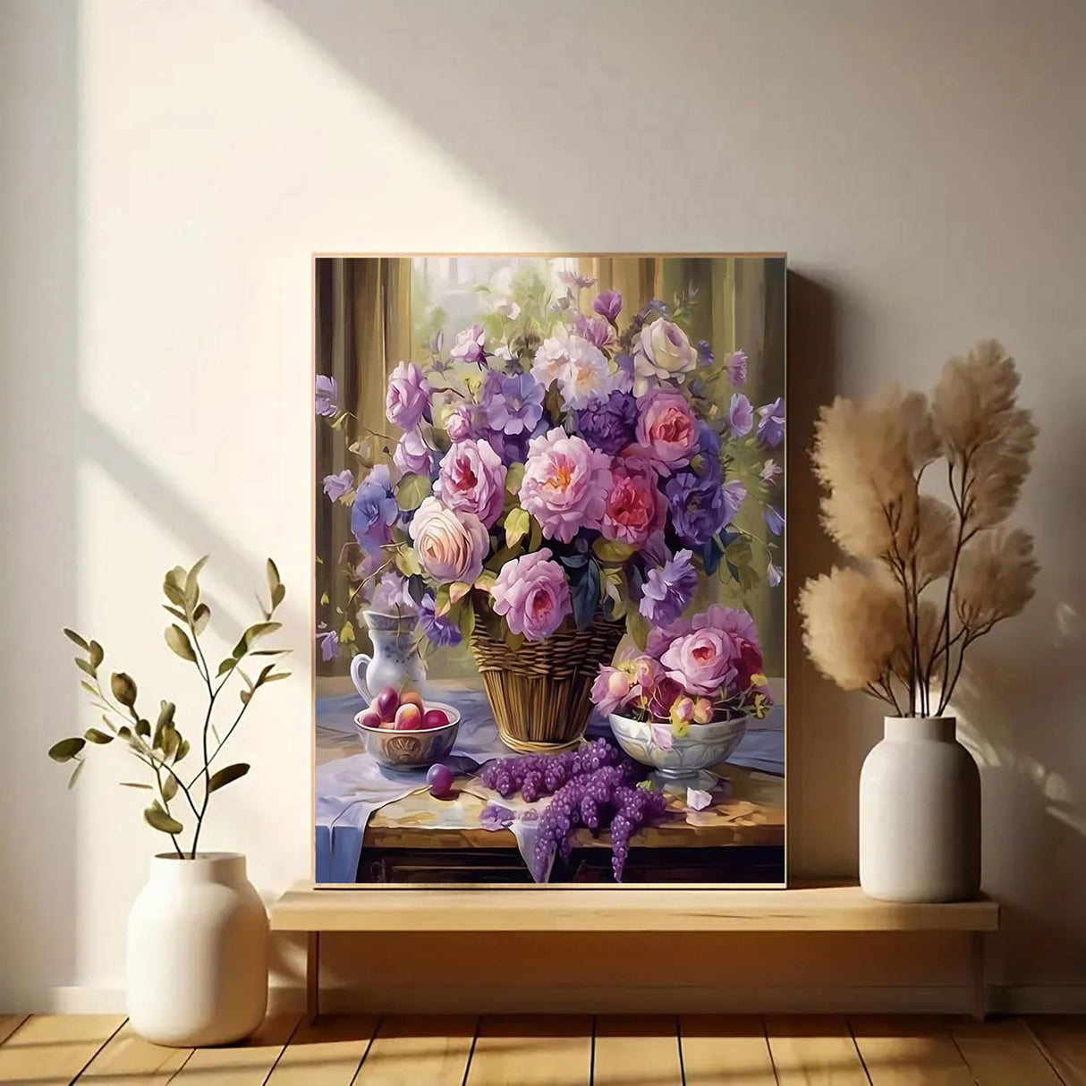 Diamond Art Painting Kits for Adults, Purple Rose 5D Diamond Painting Dots Art Kits for Adults Beginner, Simple DIY Full Round Gem Crystal Art Paint by Diamond, Home Wall Decor 12 x 16 in BYGFHLYW