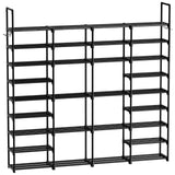 WOWLIVE 4 Row 9 Tiers Extra Large Shoe Rack 72-80 Pairs Big Tall Metal Shoe Shelf, Heavy Duty Organizer for Closet Entryway, Boot Rack Storage Stackable Stand for Garage Black WOWLIVE