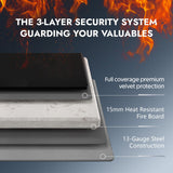 KAER Fireproof 20 Gun Safe 1400°F / 45 Minutes Biometric Gun Safe for Rifles and Pistols Rifle Safe Gun Cabinet Quick Access Gun Safes with Adjustable Shelf and Gun Rack (Gray) KAER