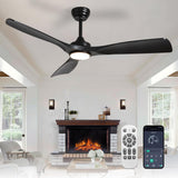 Depuley 52-Inch Ceiling Fan with Light: Black 3 Blade Outdoor Fans for Patios - Dimmable Indoor Fan with Remote APP Control Ultra Quiet DC Motor Reversible 6 Speed Timer Depuley