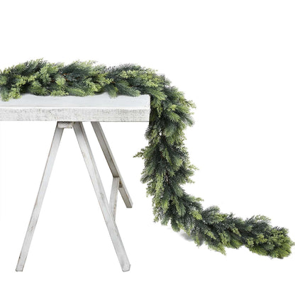 Artiflr 6 Feet Artificial Christmas Pine Garland, Winter Greenery Garland for Holiday Season Mantel Fireplace Table Runner Centerpiece Decoration