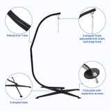 Yaheetech Hammock Chair Stand, C-Stand for Hanging Hammock Chair w/Buckle & S-Shaped Hook - Free Rotation C-Stand Hammock Stand for Hanging Chairs, Swings, Max.Weight Capacity 300Lb Yaheetech