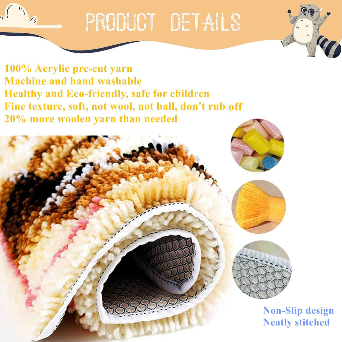 EMISTEM Latch Hook Kits for Adults - DIY Latch Hook Rug Kits for Kids, Crochet Kit for Beginners, Rug Making Kits with Printed Canvas, Gift Packaging.(Colorful Hot Air Balloons, 20x15) EMISTEM
